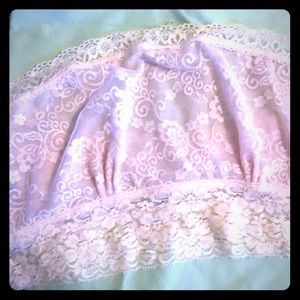 Like new pale pink lace bandeau bralette